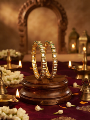 Kundan Rajwadi Bangles (set of 2) #1