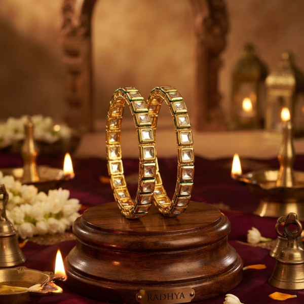 Kundan Rajwadi Bangles (set of 2) #1