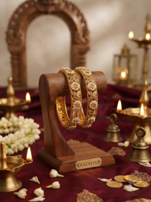 Kundan Rajwadi Bangles (set of 2) #2