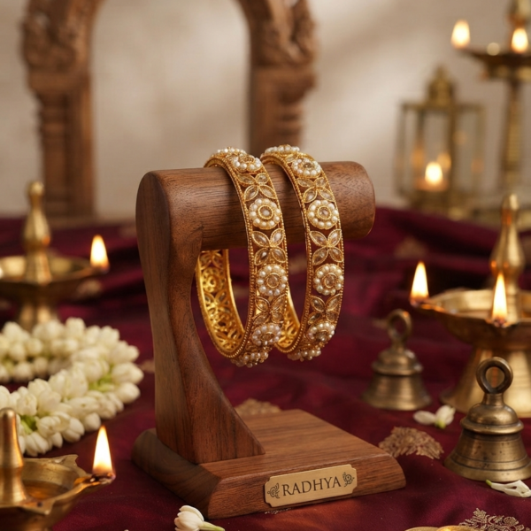 Kundan Rajwadi Bangles (set of 2) #2