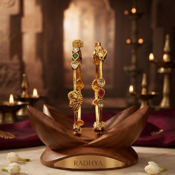 Kundan Rajwadi Bangles (set of 2) #4