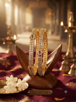 Kundan Rajwadi Bangles (set of 2) #5