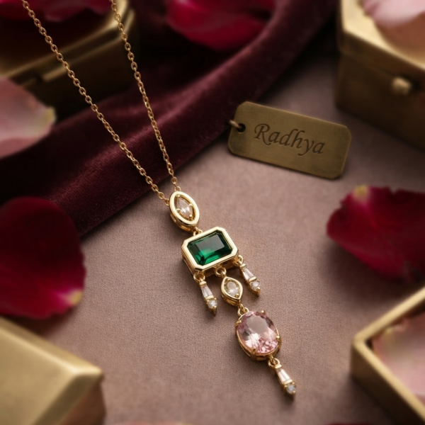 Elegant multi stone cascading pendant necklace.