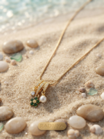 Elegant multi stone cascading pendant necklace.