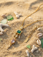 Multi-stone flower cascading pendant necklace with pearl