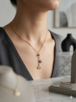 Gold finish anti-tarnish evil eye hamsa necklace
